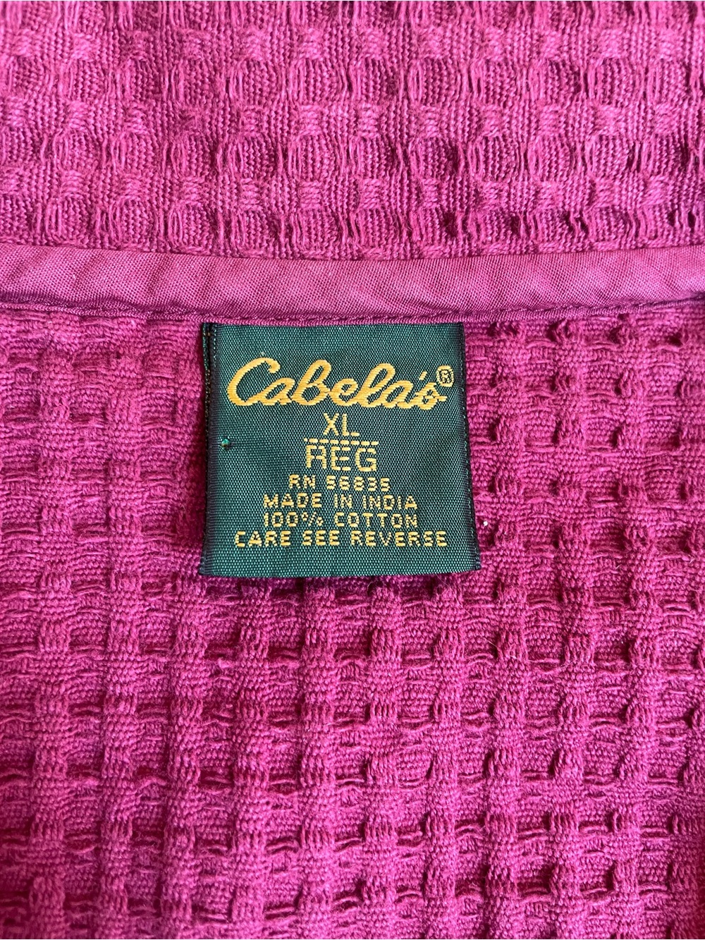 Cabela's Cotton Waffle Knit Top in Bright Magenta